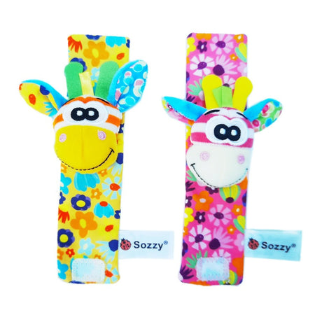 Smart Sprout Baby 1 Pair Wrist Rattle Plush Toy Early Development Sensory Toys