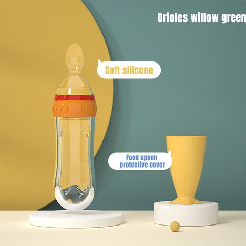 Baby Pro Baby Soft Silicone Squeeze Spoon Feeding Bottle