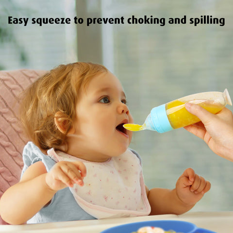 Baby Pro Baby Soft Silicone Squeeze Spoon Feeding Bottle