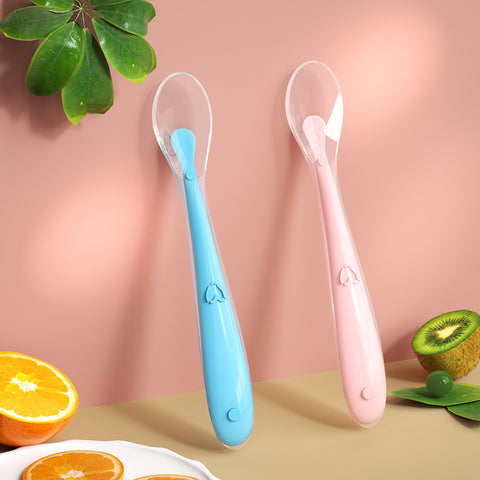 Baby Pro Baby Soft Silicone Feeding Spoon Candy Color 2pcs