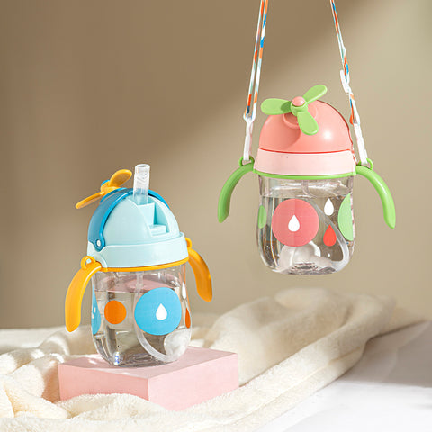 Baby Pro Kids Water Bottles Drop-Proof With Strap and Straw 250ml