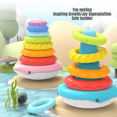 Smart Sprout Early Educational Whale Ring Stack & Sound Toy Play And Learn