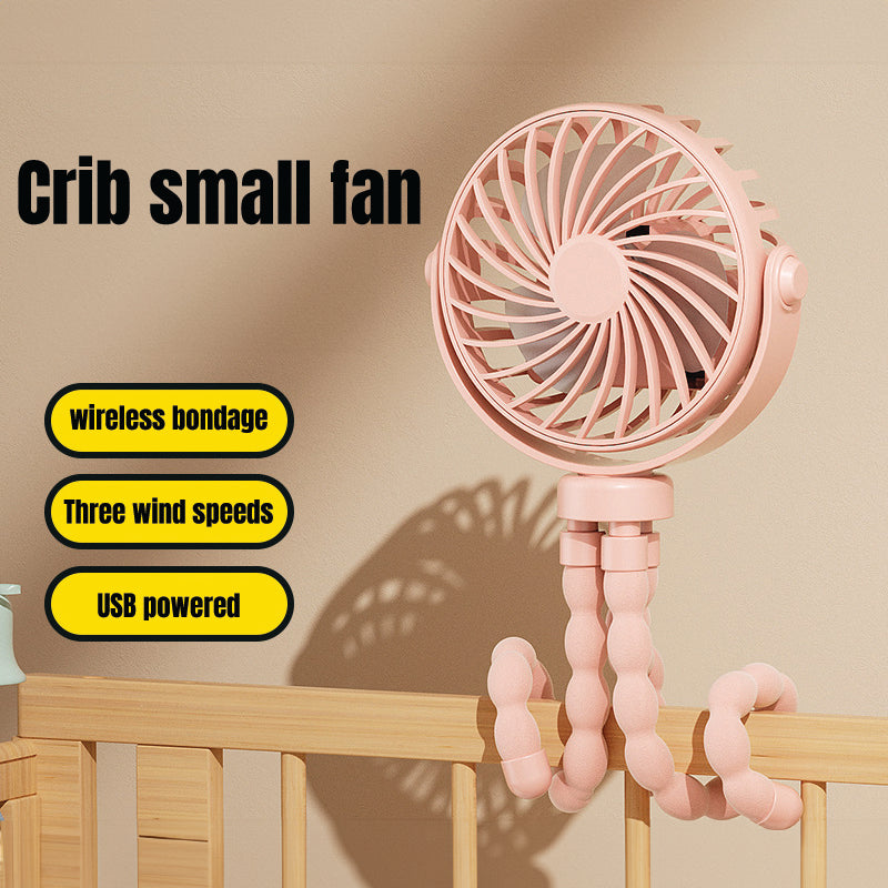 Baby Pro Portable Rechargeable Mini Octopus Fan With Light