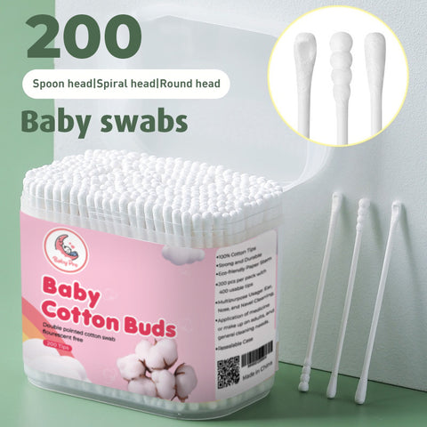 Baby Pro Baby Spiral Cotton Swabs Thin Buds 200pcs/pack