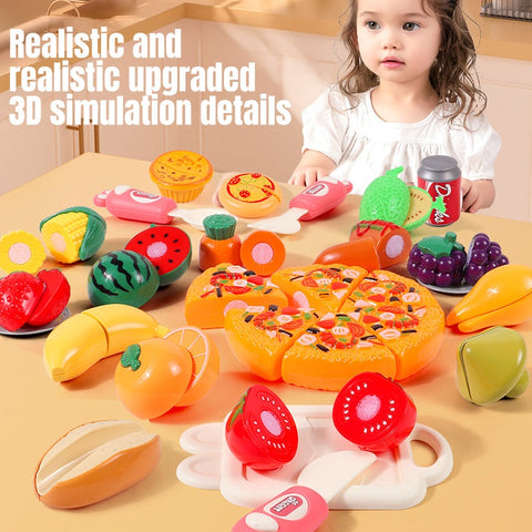 Smart Sprout Kids Fruits and Vegetables Slice Basket Set Pretend Play Toy