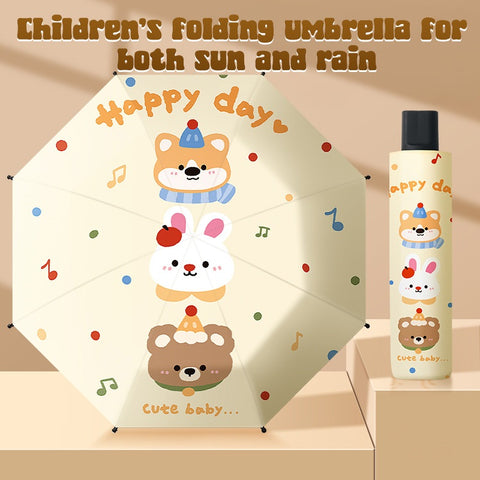Baby Pro Foldable Manual Kid's Umbrella Lightweight, Windproof & Backpack-Friendly