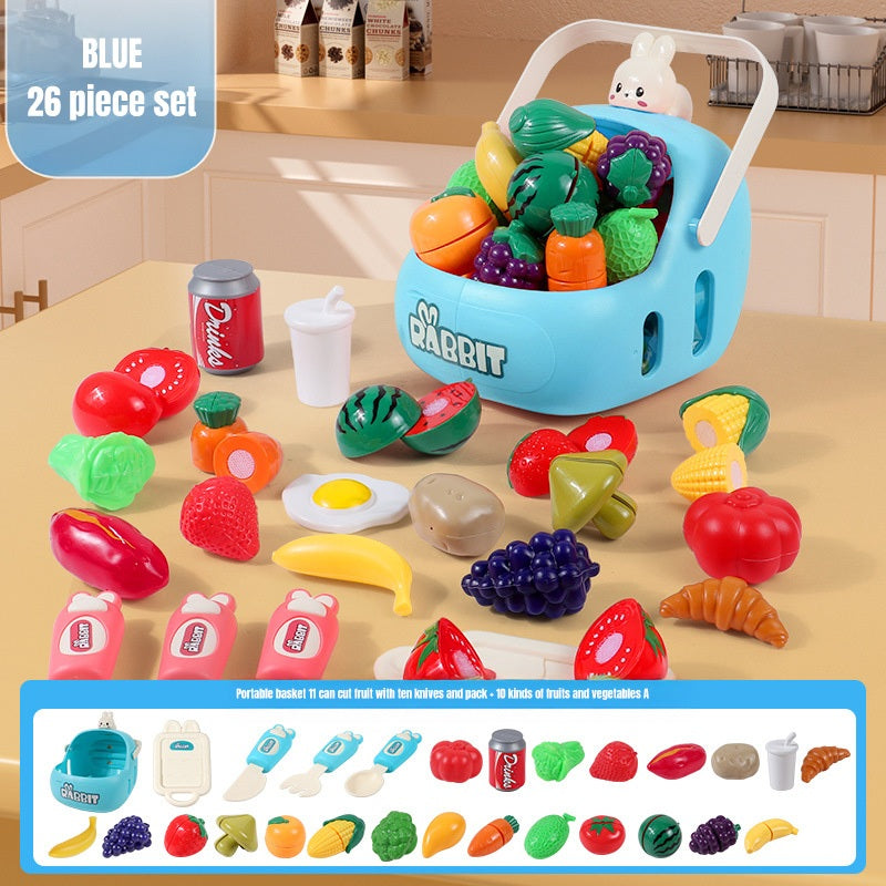 Smart Sprout Kids Fruits and Vegetables Slice Basket Set Pretend Play Toy
