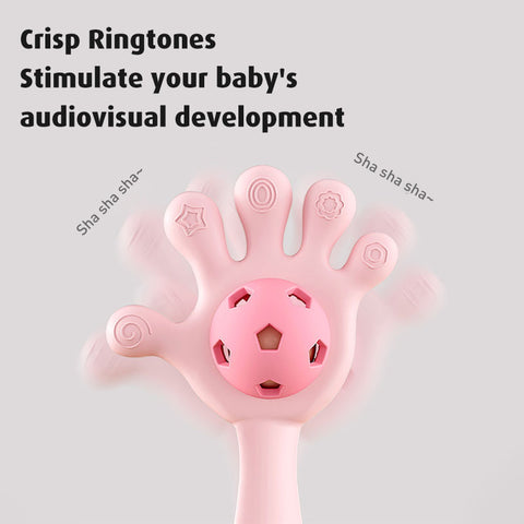 Baby Pro Silicone Hand Shape Rattle Teether Toy for Baby