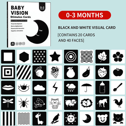Smart Sprout Baby Visual Stimulation Cards for Ages 0-36 months Black/White & Colored Flash Cards