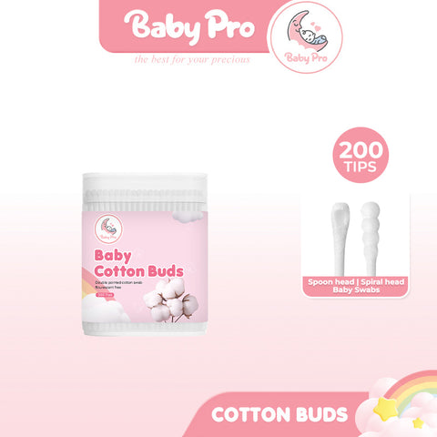 Baby Pro Baby Spiral Cotton Swabs Thin Buds 200pcs/pack