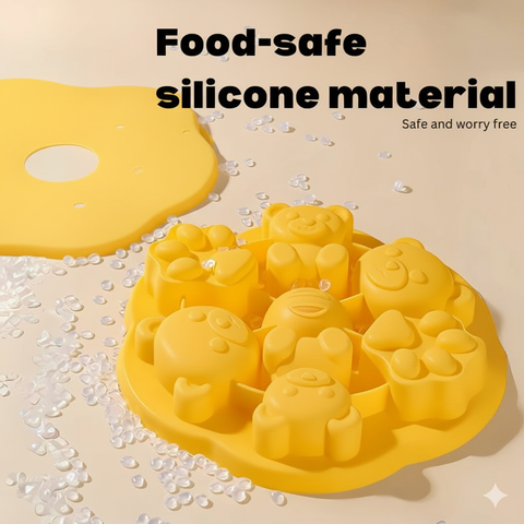 Baby Pro Bear Design Silicone Food Molder Easy Release Bakeware for Kid's Treats