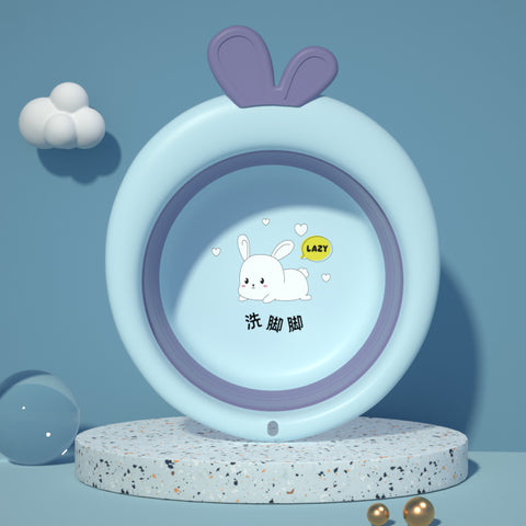 Baby Pro Portable Folding Washbasin Cute Rabbit Crown Design