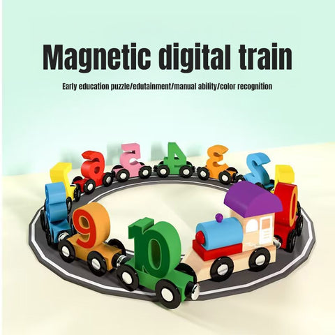 Smart Sprout Kids Wooden Magnetic Digital Train Toys Early Educational Toy