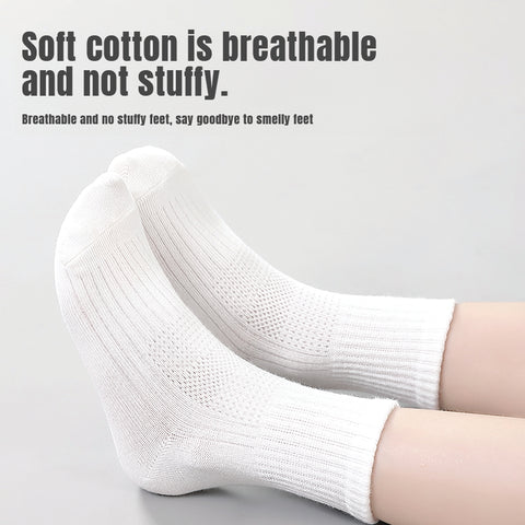 Baby Pro 1 Pair Kids Breathable Mesh White Mid-Crew School Socks