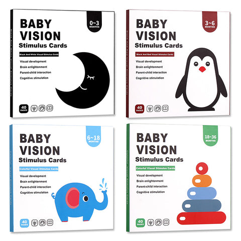 Smart Sprout Baby Visual Stimulation Cards for Ages 0-36 months Black/White & Colored Flash Cards