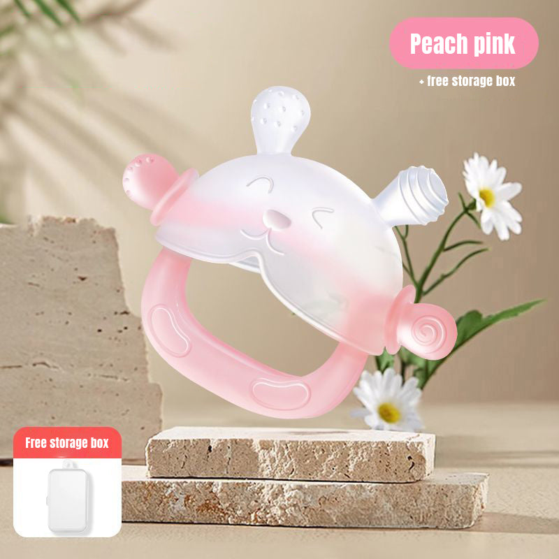 Baby Pro Baby 2in1 Silicone Clear Rabbit Teether Molar Teether Gum Toy BPA Free