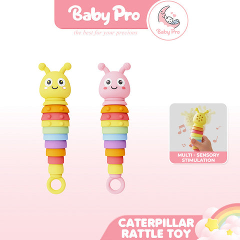 Baby Pro Multi-sensory Caterpillar Teething Rattle Toy