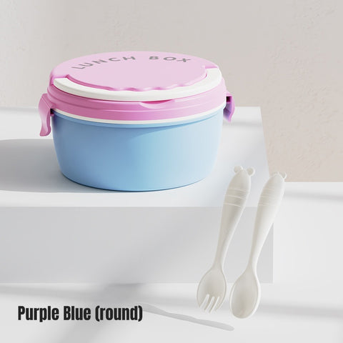 Baby Pro Kids 2in1 Round Lunch Box With Spoon And Fork