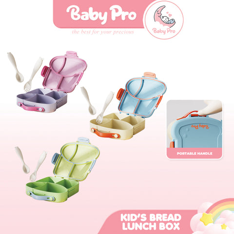 Baby Pro Kids Bread Shaped Lunch Box Set With Sauce Box Spoon And Fork