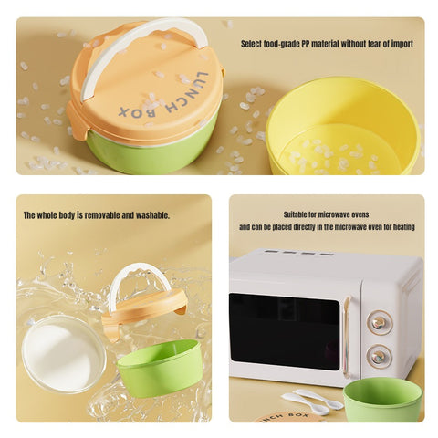Baby Pro Kids 2in1 Round Lunch Box With Spoon And Fork