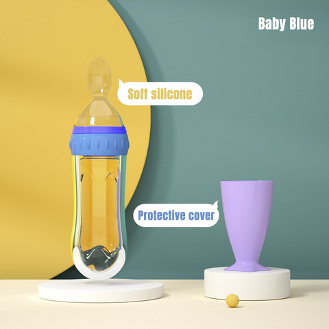 Baby Pro Baby Soft Silicone Squeeze Spoon Feeding Bottle