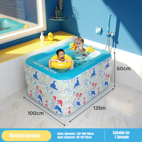 Baby Pro Kids Dolphin Mermaid Tail Inflatable Swimming Pool Indoor Outdoor