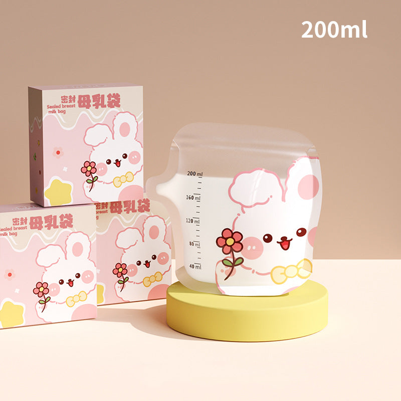 Babyproph 30pcs Rabbit Breast Milk Storage Bag Doubled-Sealed 120ml 200ml