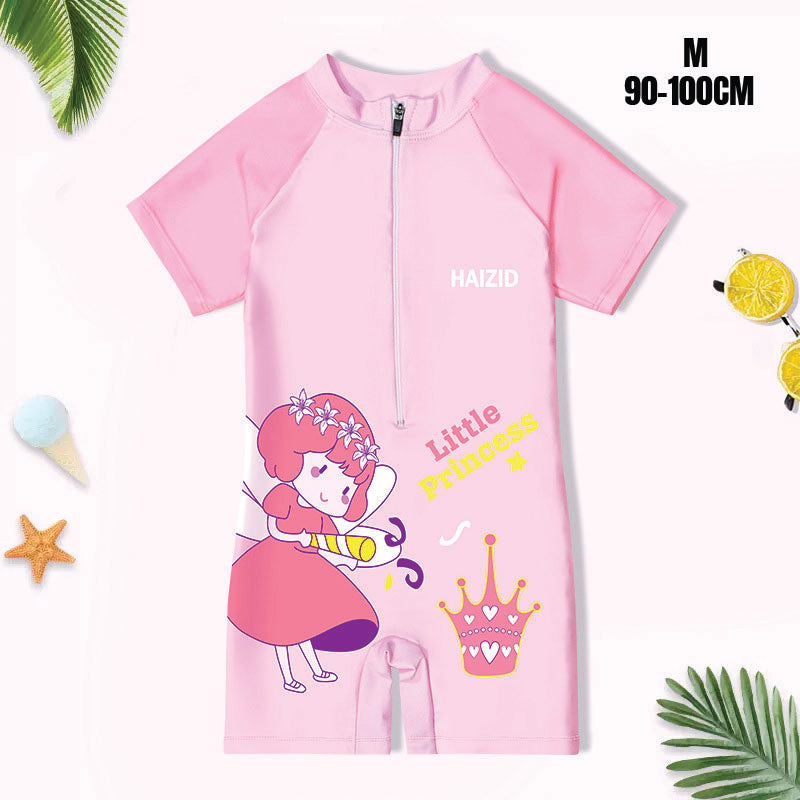 Babypro Kids One Piece Short Sleeve RashGuard Swimwear Dri Fit