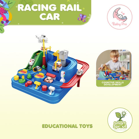 Smart Sprout Kids Racing Rail Track Set High Speed Car Launcher Toy