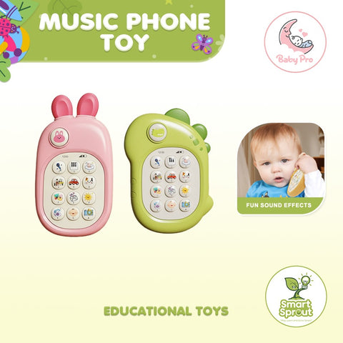Smart Sprout Music Phone Safe Silicone Teething Toy with Interactive Sounds