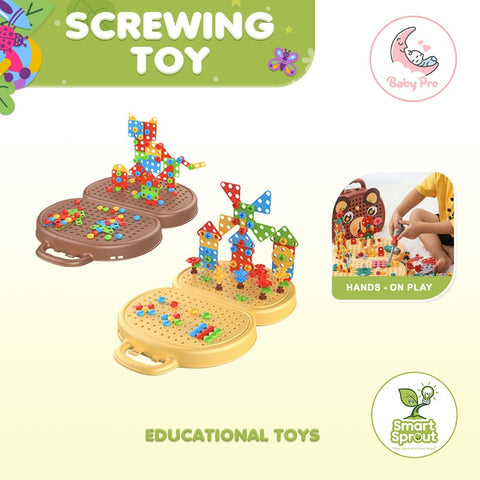 Smart Sprout Build & Screw Puzzle Set 2D 3D And Cartoon Screwing Toy For Kids