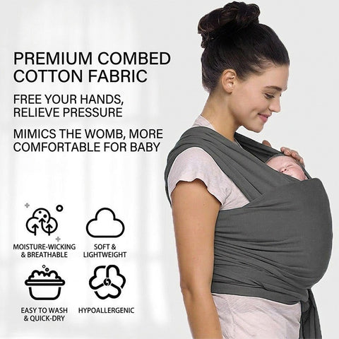 Mommy Pro Sling Ergonomic Baby  Wrap Carrier Soft Cotton And Breathable Comfort For Newborns