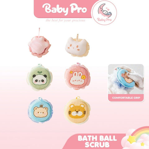 Baby Pro Soft Gentle Dual-Side Design Cleanser Bath Scrub Ball For Baby's Delicate Skin