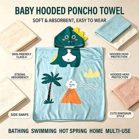 Baby Pro Kids’ Hooded Beach Poncho Towel Soft, Absorbent & Quick-Dry for Toddlers and Children