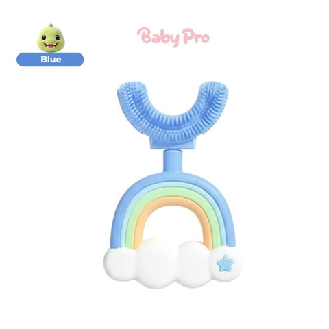Baby Pro Silicone Kid's U-shape Rainbow Toothbrush Soft And Gentle Cleaning